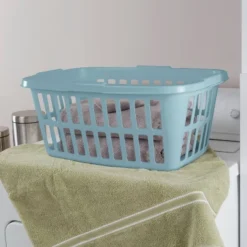 1.5 Bu Laundry Basket Pewter Aqua - Brightroom™ -Organique Store GUEST 03a24a93 0b0a 43d8 b5de 1451a1073e06