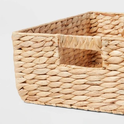 Woven Water Hyacinth Folio Bin - Brightroom™: Handwoven Decorative Basket For 13" Cube Storage, Multicolor Naturals 4 Woven Water Hyacinth Folio Bin - Brightroom™: Handwoven Decorative Basket For 13" Cube Storage, Multicolor Naturals - Image 2