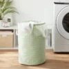 Scrunchable Round Laundry Hamper Green Stitch Grid - Brightroom™ 1 Scrunchable Round Laundry Hamper Green Stitch Grid - Brightroom™ -Organique Store GUEST 07f14b1b 5e23 459e b82d 742d90a4165f