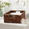 Woven Abaca Folio Bin - Brightroom™: Handwoven Brown Storage Basket, Rectangle, Lacquered Finish, Ethical Handcraft -Organique Store GUEST 1932a716 0b79 413c 9e12 07bb97743dc3