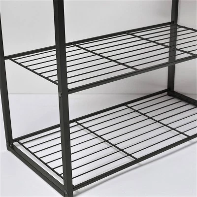 3 Tier Shoe Rack Black Metal With Natural Wood - Brightroom™ 4 3 Tier Shoe Rack Black Metal With Natural Wood - Brightroom™ - Image 3