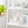 Narrow Small Decorative Plastic Bin White - Brightroom™: Modern Storage With Cut-Out Handles, 13" Cube Compatible -Organique Store GUEST 26233ad6 aa14 4115 8826 6162e7c0e113