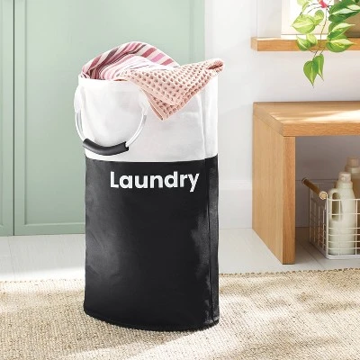 Scripted Structured Collapsible Hamper - Black - Brightroom™ 3 Scripted Structured Collapsible Hamper - Black - Brightroom™