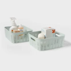 2pk Wave Medium Decorative Basket Mint Green - Brightroom™ 7 2pk Wave Medium Decorative Basket Mint Green - Brightroom™ -Organique Store GUEST 2e56a169 a339 4bae 9f0b 0a12fcf63ee8