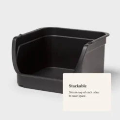 4.6qt Open Front Stackable Storage Bin - Brightroom™: Portable Black Utility, Universal Storage, 5" Height 7 4.6qt Open Front Stackable Storage Bin - Brightroom™: Portable Black Utility, Universal Storage, 5" Height -Organique Store GUEST 37e3c57e b404 4225 8b9d 9ee4f026b278