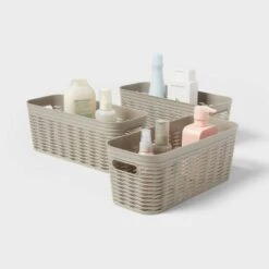 3pk Wave Half Medium Decorative Basket Gray - Brightroom™ 7 3pk Wave Half Medium Decorative Basket Gray - Brightroom™ -Organique Store GUEST 3a36570f 5fbc 4bdd bd76 74e2f890a24a
