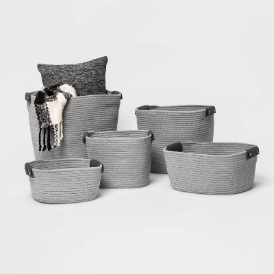 13" Half Coiled Rope Basket Gray - Brightroom™ 5 13" Half Coiled Rope Basket Gray - Brightroom™ - Image 3