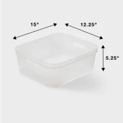 2pk Medium Open Storage Bins Clear - Brightroom™: Plastic Utility Tubs, Portable Universal Storage, 13.2 Volume Capacity 7 2pk Medium Open Storage Bins Clear - Brightroom™: Plastic Utility Tubs, Portable Universal Storage, 13.2 Volume Capacity -Organique Store GUEST 419d1d1c 1fcb 4894 a179 5649851b4eab
