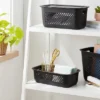 Narrow Small Decorative Plastic Bin Black - Brightroom™: Modern Rectangle, 3.2 Volume, Cut-Out Handles 1 Narrow Small Decorative Plastic Bin Black - Brightroom™: Modern Rectangle, 3.2 Volume, Cut-Out Handles -Organique Store GUEST 44024ce8 96d5 4ca0 9ed2 4586f0ceea78