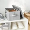 Fabric Shoe Bin With Lid Light Gray - Brightroom™: Square Storage With Handles, Fits 13" Cube System, No Assembly Required 1 Fabric Shoe Bin With Lid Light Gray - Brightroom™: Square Storage With Handles, Fits 13" Cube System, No Assembly Required -Organique Store GUEST 473b64ee 3c02 4df6 b83c c3eb966b4a33