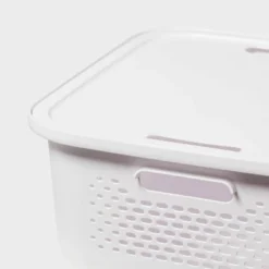 Decorative Plastic Lid White - Brightroom™: Modern Storage Bin Lid For 13" Cube System, Cut-Out Handles, Polypropylene 5 Decorative Plastic Lid White - Brightroom™: Modern Storage Bin Lid For 13" Cube System, Cut-Out Handles, Polypropylene -Organique Store GUEST 4a996c91 48d1 469d a369 dc07527d6ecf