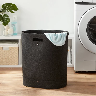 Felt Double Hamper Charcoal - Brightroom™: Polyester, 6000 Volume, Adjustable, Open-Top, No Assembly Required 3 Felt Double Hamper Charcoal - Brightroom™: Polyester, 6000 Volume, Adjustable, Open-Top, No Assembly Required