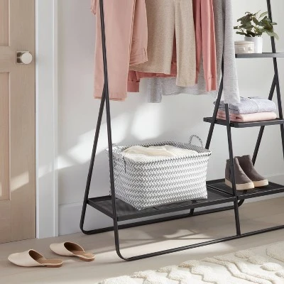 Large Woven Rectangular Storage Basket Gray/White - Brightroom™ 3 Large Woven Rectangular Storage Basket Gray/White - Brightroom™