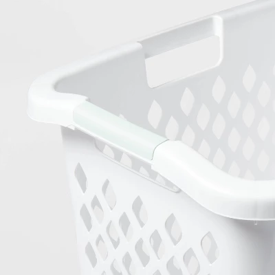 2.1bu Lamper White - Brightroom™: Plastic Clothes Hamper With Built-In Handles, Open-Top, 19.55 Volume Capacity 3 2.1bu Lamper White - Brightroom™: Plastic Clothes Hamper With Built-In Handles, Open-Top, 19.55 Volume Capacity - Image 2