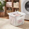 1.5bu Plastic Square Laundry Basket - Brightroom™: Medium White Clothes Hamper With Built-In Handles, Portable Storage -Organique Store GUEST 6e9724b5 4212 4de8 9278 6c875ab95481