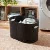 1.5bu Felt Laundry Basket Black - Brightroom™: Heavy Duty Clothes Basket, Polyester, 2 Handles, 3570 Volume -Organique Store GUEST 787d27f2 7ecf 4840 ab94 cdb3fad0b0af