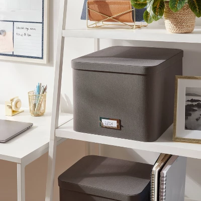 Large Decorative Fabric Box Charcoal - Brightroom™ 3 Large Decorative Fabric Box Charcoal - Brightroom™