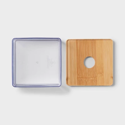 Small Clear Canister With Bamboo Lid - Brightroom™: Bathroom Container, Qtip Holder, Spot Clean, 3" Height 4 Small Clear Canister With Bamboo Lid - Brightroom™: Bathroom Container, Qtip Holder, Spot Clean, 3" Height - Image 2