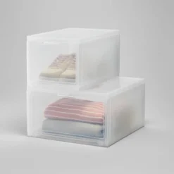 Small Stackable Bins Front Opening Clear Plastic - Brightroom™ 9 Small Stackable Bins Front Opening Clear Plastic - Brightroom™ -Organique Store GUEST 80bf0b58 1470 4490 a163 cc5a666090c5