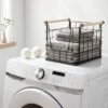 Wire Open Front Basket Black With Natural Wood Handles - Brightroom™ -Organique Store GUEST 8751e98c ead3 4c2b 899e 998cf70c29bb