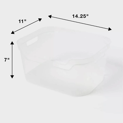 Large Open Front Storage Bin Clear - Brightroom™: Plastic, Portable, Nesting, Universal Storage, 14.5 Volume Capacity 5 Large Open Front Storage Bin Clear - Brightroom™: Plastic, Portable, Nesting, Universal Storage, 14.5 Volume Capacity - Image 3