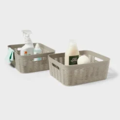 2pk Wave Medium Decorative Basket Gray - Brightroom™ 7 2pk Wave Medium Decorative Basket Gray - Brightroom™ -Organique Store GUEST 9a90595b 9762 4a0a 8121 32425a4a5b90