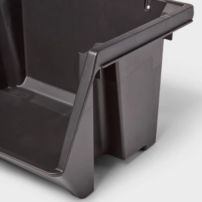 Large Open Front Stackable Storage Bin - Brightroom™: Black Polypropylene Utility, 10.75 Volume, 20.3" Width 4 Large Open Front Stackable Storage Bin - Brightroom™: Black Polypropylene Utility, 10.75 Volume, 20.3" Width - Image 2