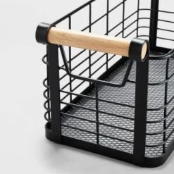 Rectangular Wire Natural Wood Handles Basket - Brightroom™ -Organique Store GUEST 9ea60428 5610 4526 b931 6243748a5a24