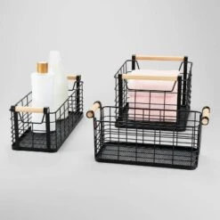 Rectangular Wire Natural Wood Handles Basket - Brightroom™ -Organique Store GUEST ab19b57b a6b9 48e1 bff9 9f5ba2d2135a