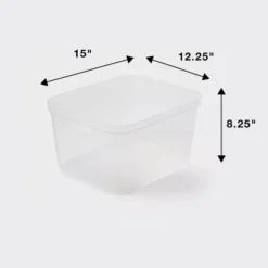 Large Open Storage Bin Clear - Brightroom™: Plastic, Portable, Nesting, Universal Storage, 20.4 Volume, 15x12.25x8.25 -Organique Store GUEST ae6a255b 79f2 41bd a01d f31e54347a04