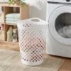 2.2bu Flexible Laundry Hamper White - Brightroom™: Tall Plastic Clothes Hamper With Built-In Handles, Diamond Pattern 1 2.2bu Flexible Laundry Hamper White - Brightroom™: Tall Plastic Clothes Hamper With Built-In Handles, Diamond Pattern -Organique Store GUEST b176696a 971c 4060 943f 8de2c1f07afb