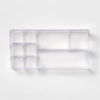 Bathroom Plastic 9 Slot Mixed Cosmetic Organizer Clear - Brightroom™: Makeup & Vanity Organizer Tray For Bathroom Countertop 3 Bathroom Plastic 9 Slot Mixed Cosmetic Organizer Clear - Brightroom™: Makeup & Vanity Organizer Tray For Bathroom Countertop - Image 2