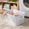 1.5bu Rectangle Modern Laundry Basket - Brightroom™: White Plastic Clothes Basket With Built-In Handles, Medium Size 2 1.5bu Rectangle Modern Laundry Basket - Brightroom™: White Plastic Clothes Basket With Built-In Handles, Medium Size -Organique Store GUEST b7635510 3a99 4abc bd08 f7074959aef2