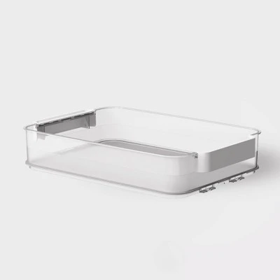 Click In Place 6.7qt Clear Shallow Plastic Storage Bin With White Latch For Home And Office Organization - Brightroom™ 3 Click In Place 6.7qt Clear Shallow Plastic Storage Bin With White Latch For Home And Office Organization - Brightroom™