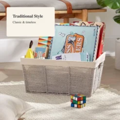 17" X 12" X 8" Large Woven Twisted Paper Rope Tapered Basket Gray - Brightroom™ 8 17" X 12" X 8" Large Woven Twisted Paper Rope Tapered Basket Gray - Brightroom™ -Organique Store GUEST c7571cc9 f898 4260 b342 26d81c859c6c