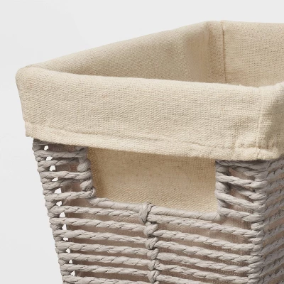 10.25" X 6" X 6" Small Woven Twisted Paper Rope Tapered Basket Gray - Brightroom™ 4 10.25" X 6" X 6" Small Woven Twisted Paper Rope Tapered Basket Gray - Brightroom™ - Image 2