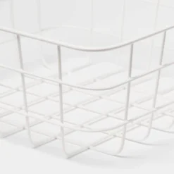 Small Wire Basket White - Brightroom: Carbon Steel, Powder-Coated, Decorative Storage, Square, 9.11"x6.1"x4" 5 Small Wire Basket White - Brightroom: Carbon Steel, Powder-Coated, Decorative Storage, Square, 9.11"x6.1"x4" -Organique Store GUEST d2ab2cc6 0df4 4a0e a90a f2fec7386444
