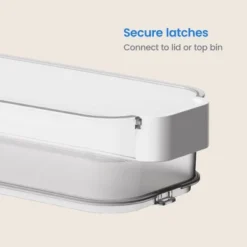 Click In Place 3qt Clear Shallow Slim Plastic Storage Bin With White Latch For Home And Office Organization - Brightroom™ -Organique Store GUEST d901ff7b 37d4 401c 87f5 e3cadb61a7b5