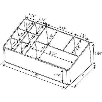 Bathroom Plastic 9 Slot Mixed Cosmetic Organizer Clear - Brightroom™: Makeup & Vanity Organizer Tray For Bathroom Countertop 6 Bathroom Plastic 9 Slot Mixed Cosmetic Organizer Clear - Brightroom™: Makeup & Vanity Organizer Tray For Bathroom Countertop - Image 5