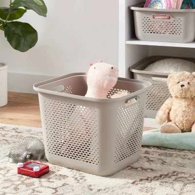 Large Decorative Plastic Bin With Cutout Handles - Brightroom™ 3 Large Decorative Plastic Bin With Cutout Handles - Brightroom™