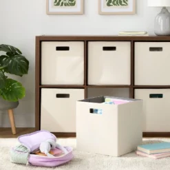 13" Fabric Bin 6pk Natural - Brightroom™