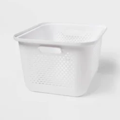 Medium Decorative Plastic Bin With Cutout Handles - Brightroom™ 9 Medium Decorative Plastic Bin With Cutout Handles - Brightroom™ -Organique Store GUEST e1f081c9 83c4 4d3b b49c 871ebffed813