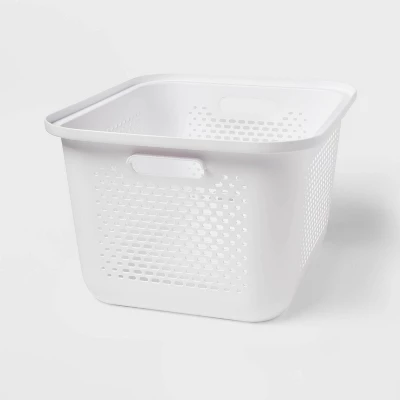 Medium Decorative Plastic Bin With Cutout Handles - Brightroom™ 6 Medium Decorative Plastic Bin With Cutout Handles - Brightroom™ - Image 4