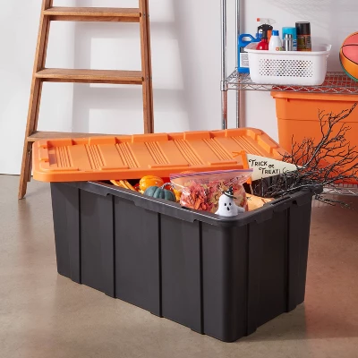38gal Halloween Heavy Duty Storage Tote Orange Lid - Brightroom™ 2 38gal Halloween Heavy Duty Storage Tote Orange Lid - Brightroom™