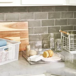 12'' X 12'' X 2" All Purpose Storage Tray - Brightroom™: Clear Plastic Bathroom Organizer Tray -Organique Store GUEST e97967d9 f494 4fbb a8b2 62fc72dca9e6