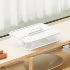 Click In Place Large Lid With Handle For Plastic Storage Bins For Home And Office Organization White - Brightroom™ -Organique Store GUEST ec06ca60 bc14 4ab1 a3f5 f5ea81dab0c1