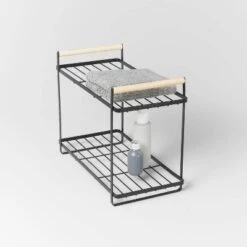 Wood Handle Tiered Vanity Organizer Black - Brightroom™ -Organique Store GUEST ef9f504c 19ce 47b2 a3eb d9c7c36c8651