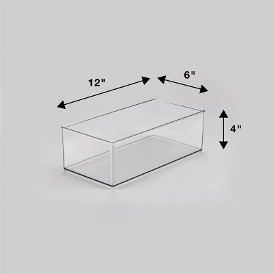 12" X 6" X 4" All Purpose Storage 1/2 Storage Bin - Brightroom™: Clear Plastic Decorative Container, No Assembly Required 5 12" X 6" X 4" All Purpose Storage 1/2 Storage Bin - Brightroom™: Clear Plastic Decorative Container, No Assembly Required - Image 3