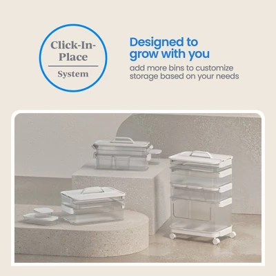 Click In Place Large Lid For Plastic Storage Bins For Home And Office Organization White - Brightroom™ 8 Click In Place Large Lid For Plastic Storage Bins For Home And Office Organization White - Brightroom™ - Image 6