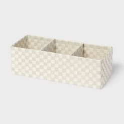 Woven Plastic 3 Compartment Bin - Brightroom™ 11 Woven Plastic 3 Compartment Bin - Brightroom™ -Organique Store GUEST fe659558 a8e3 4c0f 90c3 83c445cc2e70